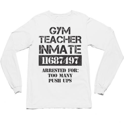 Halloween Gym Teacher Prisoner Costume Unisex Long Sleeve T-Shirt - teacherstshirts.com UK