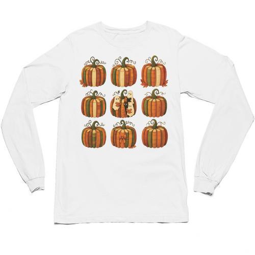 Halloween Teacher Fall Book Pumpkin Retro Reading Unisex Long Sleeve T-Shirt - teacherstshirts.com AU
