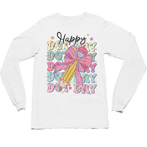 Happy Dot Day 2025 Coquette Bow Teachers Kids Boys Girls Unisex Long Sleeve T-Shirt - teacherstshirts.com