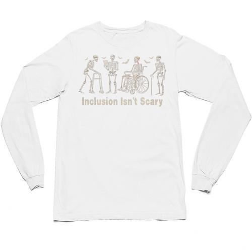 Inclusion Isn't Scary Skeleton Halloween Sped Teacher Premium Tri-Blend Unisex Long Sleeve T-Shirt - teacherstshirts.com AU