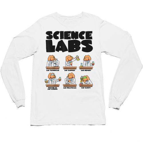 Labrador Retriever Science Labs Dog Lover Teacher Unisex Long Sleeve T-Shirt - teacherstshirts.com UK