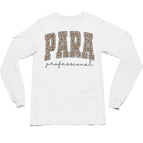 Leopard Paraprofessional Back To School Para Squad Teacher Unisex Long Sleeve T-Shirt - teacherstshirts.com DE