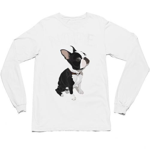 Love NOPE Boston Terrier Dog Lover Unisex Long Sleeve T-Shirt - Bostonterriersmerch.com