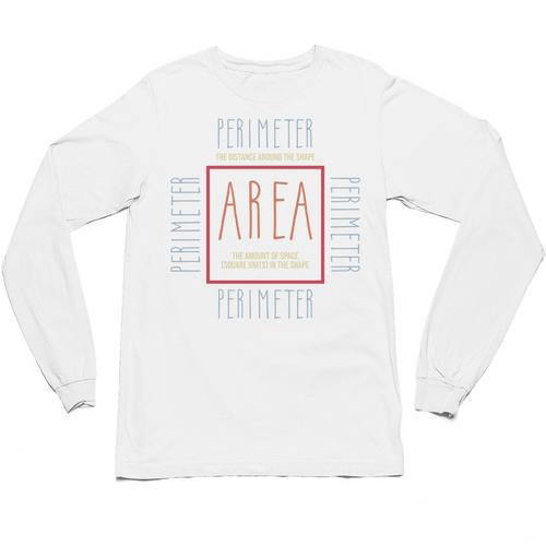 Math Teacher Area Perimeter Cool Math Math Teacher Unisex Long Sleeve T-Shirt - teacherstshirts.com UK
