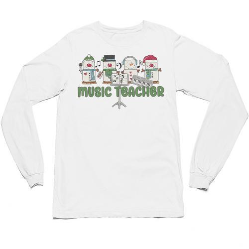 Music Teacher Christmas Holiday Wnter Music Instructor Unisex Long Sleeve T-Shirt - teacherstshirts.com