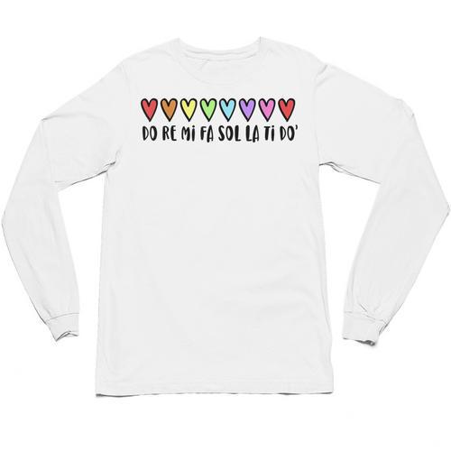 Music Teacher Hearts Music Teaching Unisex Long Sleeve T-Shirt - teacherstshirts.com UK