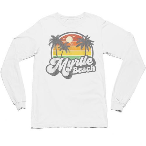 Myrtle Beach South Carolina Retro 70s Vintage Vacation Unisex Long Sleeve T-Shirt - Bostonterriersmerch.com