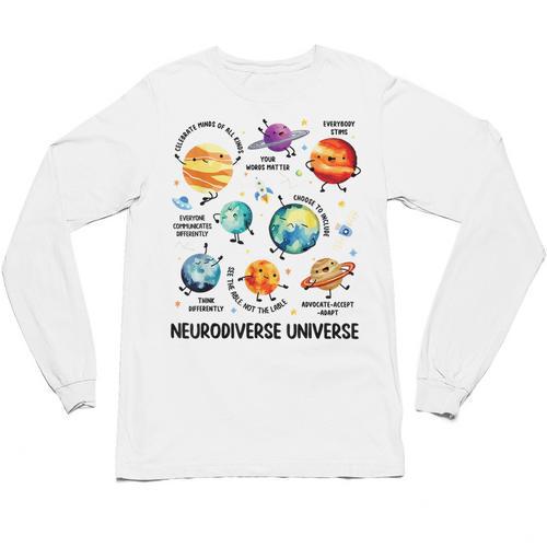 Neurodiverse Universe Space Planet Special Education Teacher Unisex Long Sleeve T-Shirt - teacherstshirts.com DE