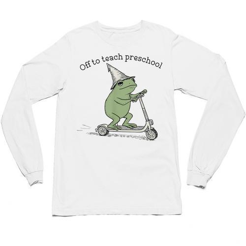 Pre K Grade Teacher Frog Back To School Preschool Unisex Long Sleeve T-Shirt - teacherstshirts.com