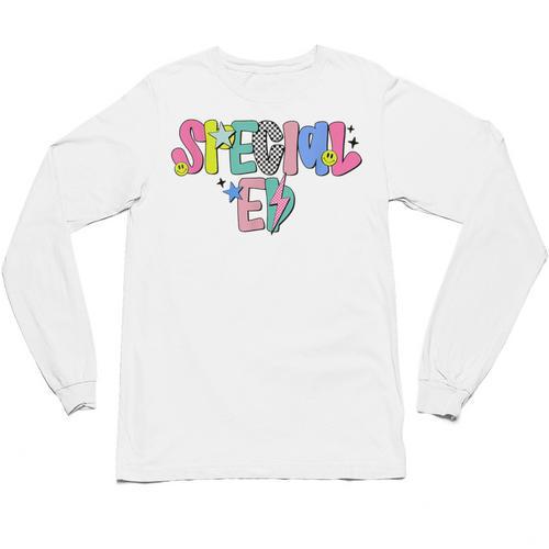 Retro Checkered Special Education Teacher Back To School Unisex Long Sleeve T-Shirt - teacherstshirts.com AU