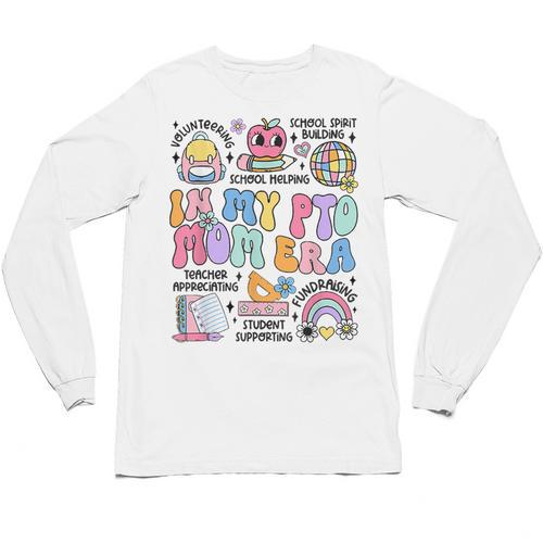 Retro In My PTO Mom Era Parent Organization Team Teacher Unisex Long Sleeve T-Shirt - teacherstshirts.com UK