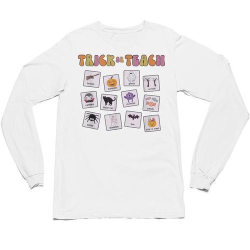 Retro Trick Or Treat Halloween Special Education Teacher Unisex Long Sleeve T-Shirt - teacherstshirts.com