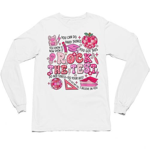 Rock The Test Testing Day Don't Stress Do Your Best Teacher For Men Women Girls Kids Unisex Long Sleeve T-Shirt - teacherstshirts.com AU