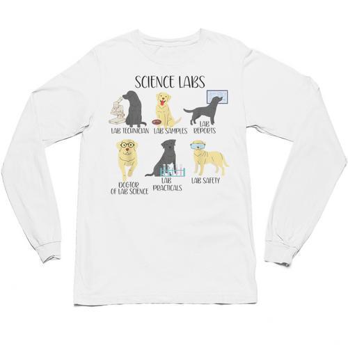 Science Labs Dogs Labrador Retriever Science Teacher Unisex Long Sleeve T-Shirt - teacherstshirts.com UK