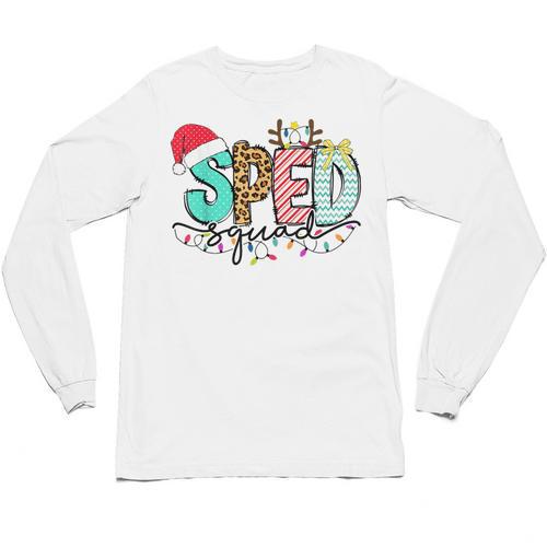 SPED Squad Special Education Teacher Autism Christmas Women Unisex Long Sleeve T-Shirt - teacherstshirts.com