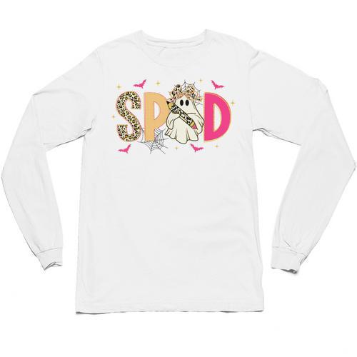 Sped Teacher Halloween Ghost Special Education Preppy Fall Unisex Long Sleeve T-Shirt - teacherstshirts.com DE