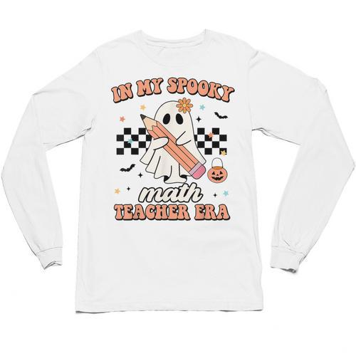 In My Spooky Math Teacher Era Groovy Retro Halloween Costume For Men Women Unisex Long Sleeve T-Shirt - teacherstshirts.com