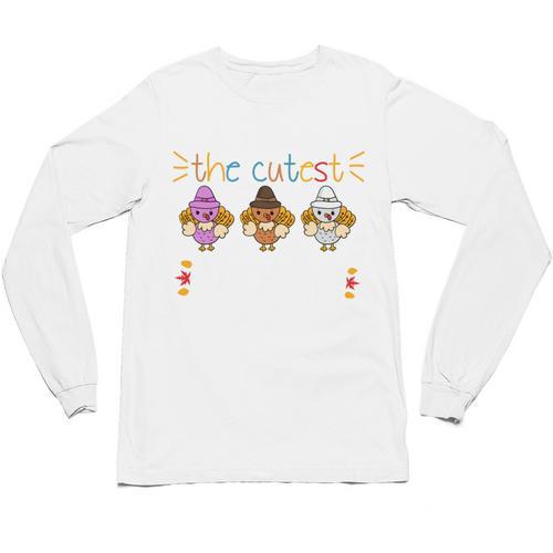 I Teach The Cutest Turkeys School Teachers Thanksgiving Unisex Long Sleeve T-Shirt - teacherstshirts.com AU