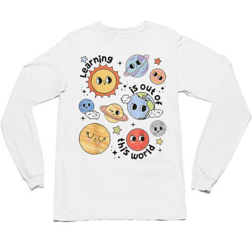 Teacher Space Science Learning Is Out Of World Solar System Unisex Long Sleeve T-Shirt - teacherstshirts.com AU