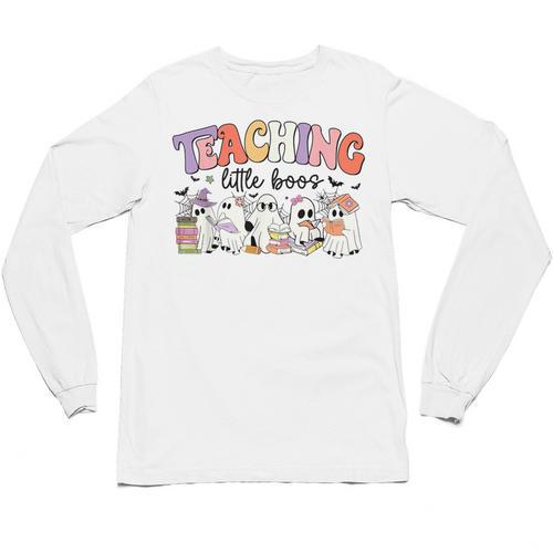 Teaching My Little Boos Teacher Ghost Teacher Halloween For Men Women Kids Unisex Long Sleeve T-Shirt - teacherstshirts.com UK