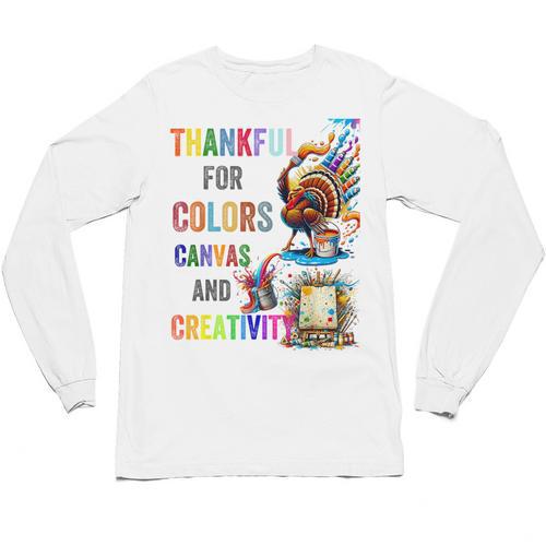 Turkey Thanksgiving Art Teacher Costume Tee For Artists Unisex Long Sleeve T-Shirt - teacherstshirts.com CA
