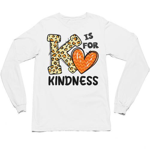 Unity Day K Is For Kindness Anti Bullying Orange Teacher Men Women Kids Unisex Long Sleeve T-Shirt - teacherstshirts.com DE