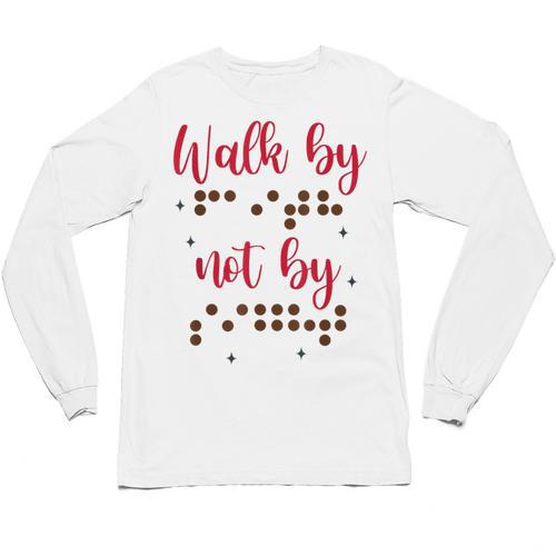 Visually Impaired Teacher Braille Bible Verse Walk By Faith Unisex Long Sleeve T-Shirt - teacherstshirts.com CA