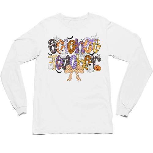 Women Spooky Science Teacher Halloween Science Stem Teacher Unisex Long Sleeve T-Shirt - teacherstshirts.com AU
