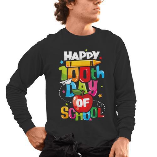 100th Day Of School Teachers Kids Child Happy 100 Days Men's Long Sleeve T-Shirt - teacherstshirts.com AU