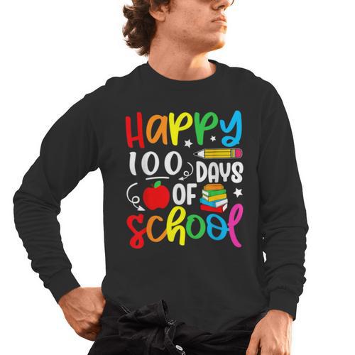 100th Day Of School Teachers Kids Girls Child Happy 100 Days Men's Long Sleeve T-Shirt - teacherstshirts.com AU