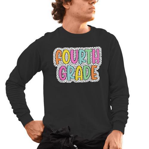 4th Grade Back To School Dalmatian Dots Teacher Student Men's Long Sleeve T-Shirt - teacherstshirts.com