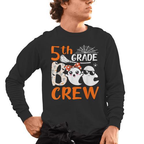 5th Grade Boo Crew Teachers Students Ghost Halloween Men's Long Sleeve T-Shirt - teacherstshirts.com DE