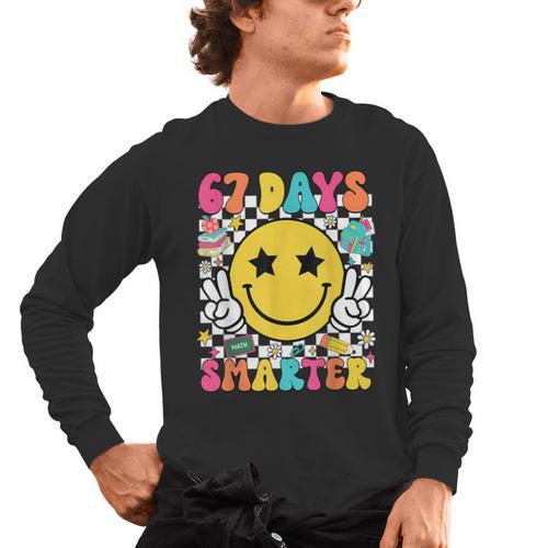 67th Day Of School Shirt 67 Days Smarter Teacher Boy Girls Men's Long Sleeve T-Shirt - teacherstshirts.com AU