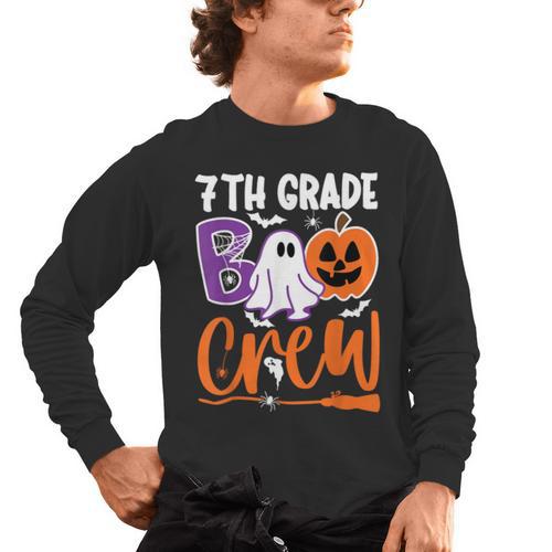 7th Grade Boo Crew Teacher Student Halloween Costume Men's Long Sleeve T-Shirt - teacherstshirts.com UK