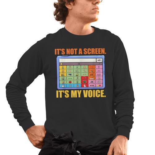 AAC Awareness AAC Teacher It's Not A Screen It's My Voice Men Women Men's Long Sleeve T-Shirt - teacherstshirts.com AU