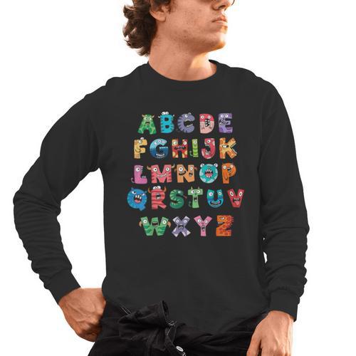 ABC Cute Monster Alphabet Halloween Teacher Costume Kids Men's Long Sleeve T-Shirt - teacherstshirts.com AU
