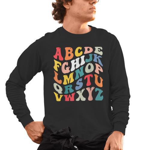 Alphabet Hi Back To School ABC Pre K Kindergarten Teacher Men's Long Sleeve T-Shirt - teacherstshirts.com UK