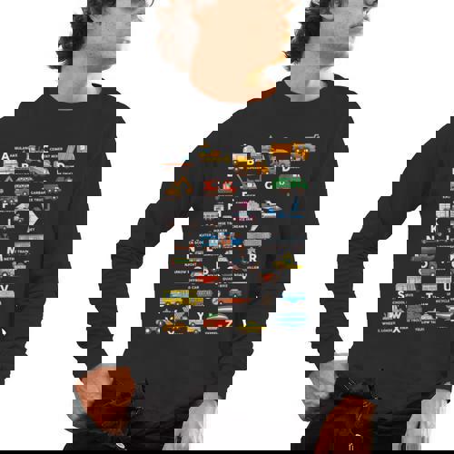 Alphabet Vehicles ABCs Learning Teachers Kids Boys Girls Men&#x27;s Long Sleeve T-Shirt - teacherstshirts.com