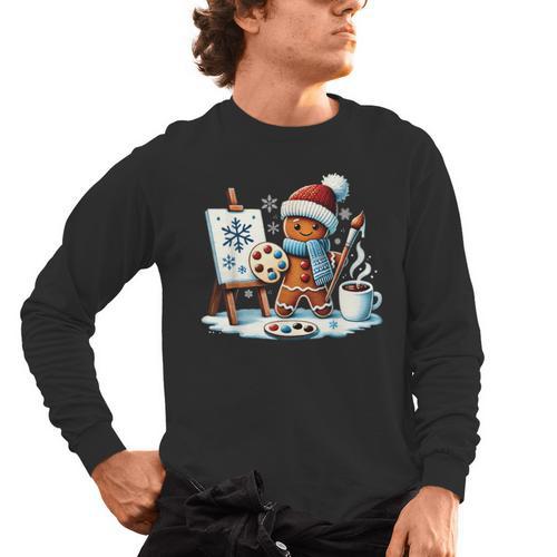 Artist Gingerbread Painter Art Teacher Student Christmas Men's Long Sleeve T-Shirt - teacherstshirts.com AU