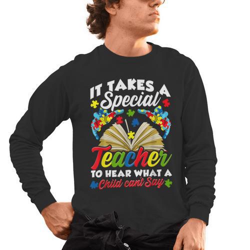 Autism Awareness Teacher Shirts It Takes A Special Teacher Men's Long Sleeve T-Shirt - teacherstshirts.com CA