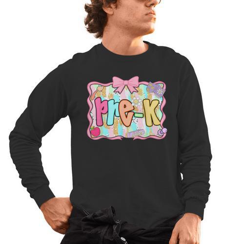 Back To School Pre-K Preppy Teacher Girl Men's Long Sleeve T-Shirt - teacherstshirts.com UK