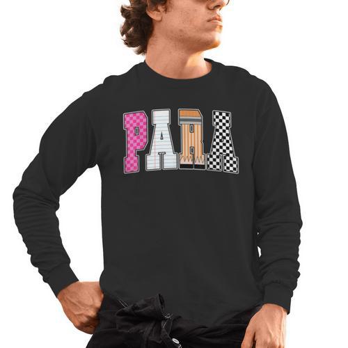 Back To School Teacher Para Preppy Checkered Para Life Men's Long Sleeve T-Shirt - teacherstshirts.com UK