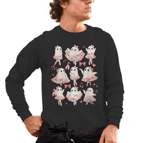 Ballet Ghost Ballet Dancer Spooky Dance Halloween Teacher Men's Long Sleeve T-Shirt - teacherstshirts.com CA