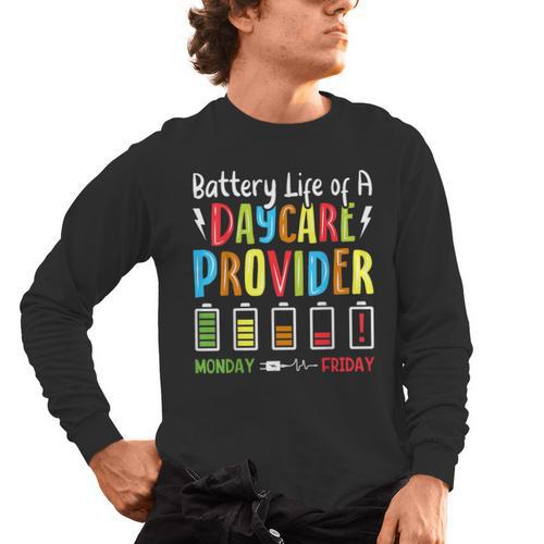 Battery Life Of Daycare Provider Childcare Teacher Men's Long Sleeve T-Shirt - teacherstshirts.com