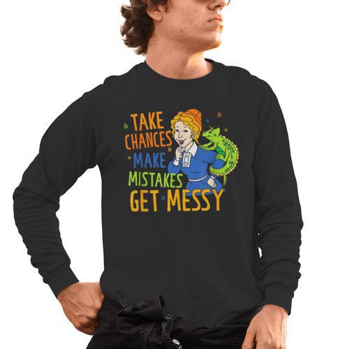 Beauty Teacher Take Chances Make Mistakes Get Messy Men's Long Sleeve T-Shirt - teacherstshirts.com UK