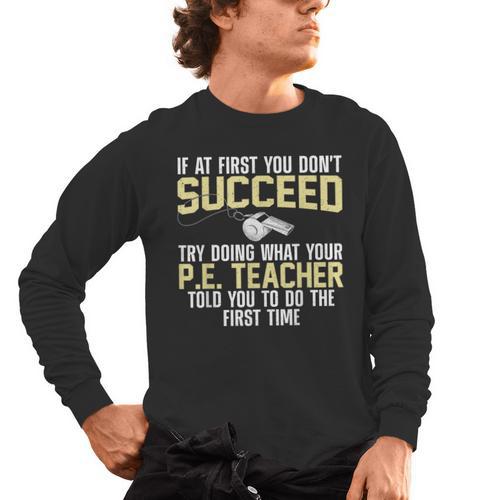 Best PE Teacher Art For Men Women Physical Education Teacher Men's Long Sleeve T-Shirt - teacherstshirts.com CA