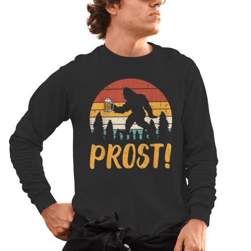 Bigfoot Sasquatch Prost Retro Bavarian Oktoberfest Men Women Men's Long Sleeve T-Shirt - Bostonterriersmerch.com