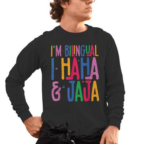 I Am Bilingual I Haha And Jaja Latina Latino Spanish Teacher Men's Long Sleeve T-Shirt - teacherstshirts.com UK
