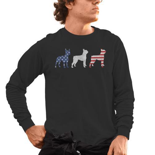 Boston Terrier 4th Of July Dog Patriotic USA Flag Man Woman Men's Long Sleeve T-Shirt - Bostonterriersmerch.com
