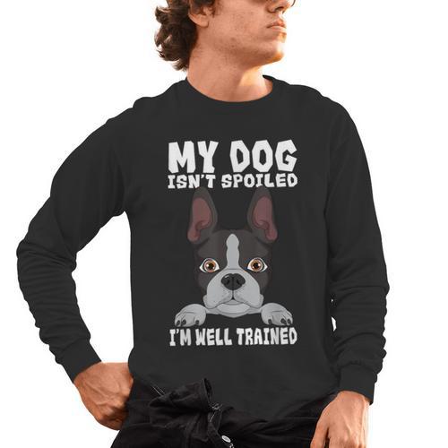 Boston Terrier American Gentleman Dog Lover I'm Well Trained Men's Long Sleeve T-Shirt - Bostonterriersmerch.com